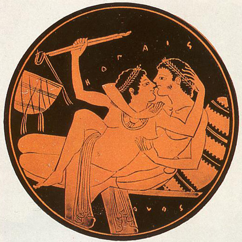 Symposium_scene_at_an_attic_red_figure_tondo_of_a_kylix_Yale_University